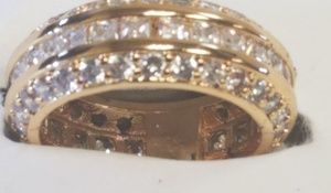 Fashion channel ring cz's gold plated